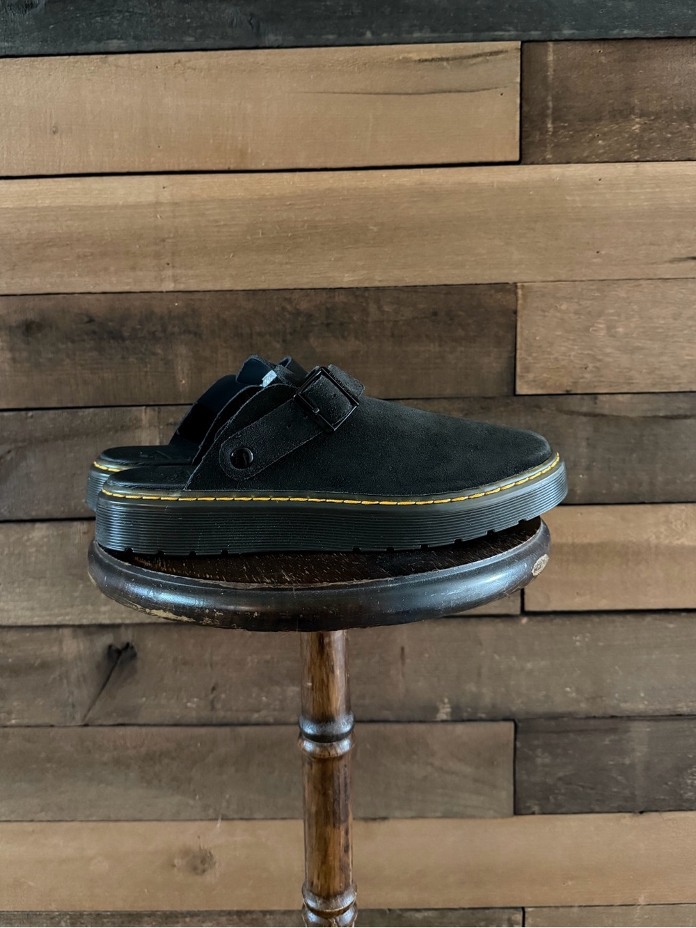 Dr Martens Carlson Black Suede Convertible Mules Clogs Women’s Size 10